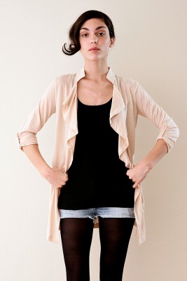 Cascading Opened Sweater with Sash XS S M L